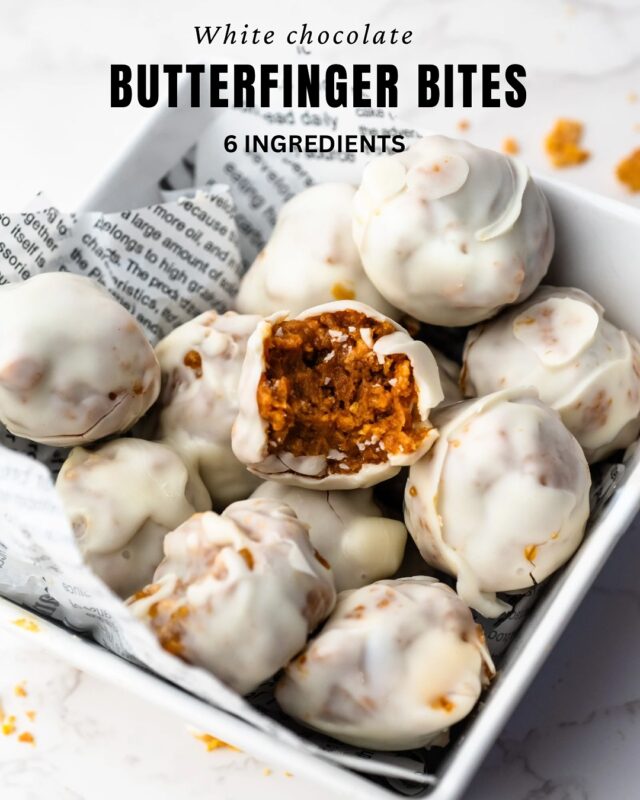 These are not your average Butterfinger bites…
They’re gluten-free, no-bake, and made with just 6 ingredients.
Crunchy, sweet, dipped in white chocolate—and totally addictive.

(P.S. That golden color? A pinch of turmeric. You won’t taste it, but it makes them pop.)

Save this post, then comment BUTTER and I’ll send you the recipe!

#butterfingerbites #glutenfreedessert #nobakebites #stelleandcobakes