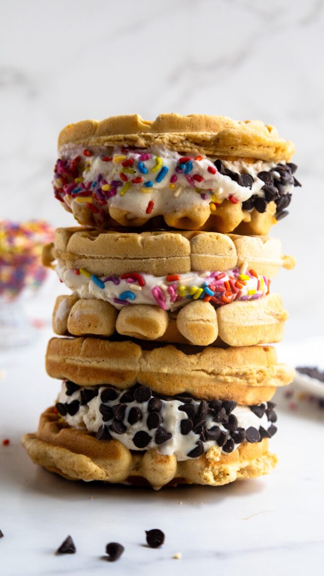 Waffle ice cream sandwiches!!!

Not your average waffles. And my first ever viral recipe, too. 

They’re gluten-free, dairy-free optional, protein-boosted, and stuffed with the sweetest surprise.
Perfect for when breakfast turns into dessert (or vice versa).

Comment 🧇 & follow @stelleandcobakes for more feel-good treats that are secretly better-for-you.