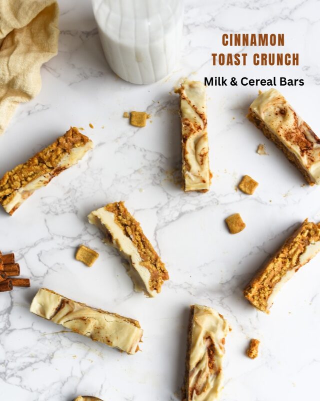 Cinnamon Toast Crunch Milk & Cereal Bars

If milk & cereal had a dessert moment… this would be it.
These no-bake bars are layered with creamy cashew butter, warm cinnamon, and a dairy-free “milk” topping made with coconut butter and a splash of nostalgia.

They’re gluten-free, dairy-free, refined sugar-free — and 100% crave-worthy.
Think cereal bar meets cinnamon roll frosting.

Comment crunch to get the recipe for  this one 

#glutenfreedessert #dairyfreebaking #cinnamontoastcrunch #nobakedessert #stelleandcobakes