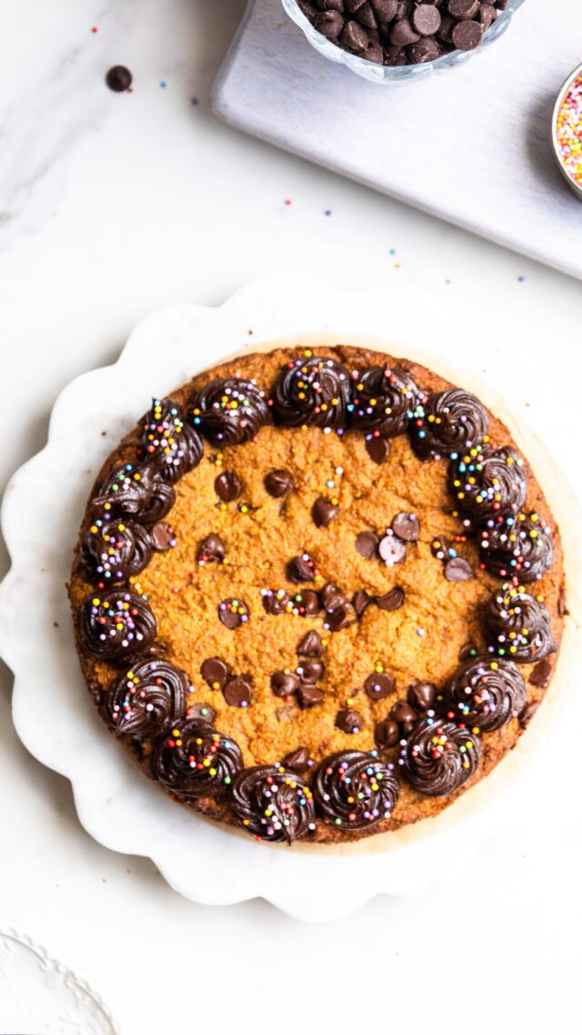 My littlest turned two this week—and I wanted something special , small, and sweet.
(Watch the end for the bday wish) 

This cookie cake is gluten-free, dairy-free, and just the right size for a toddler celebration (but still delicious enough for the whole family).
Made with simple ingredients I feel good about—and topped with her favorite sprinkles.

Comment 🍪 and make  this for your next celebration!
#glutenfreedessert #dairyfreedessert #toddlertreat #healthybaking #cookiedoughcake
